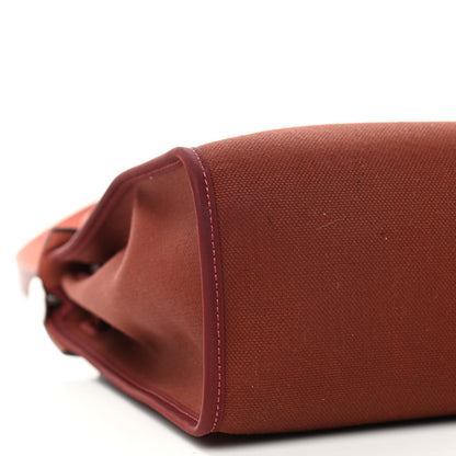 Hermes Vache Hunter Toile Herbag Zip 31 PM Rouge H 10 of 12