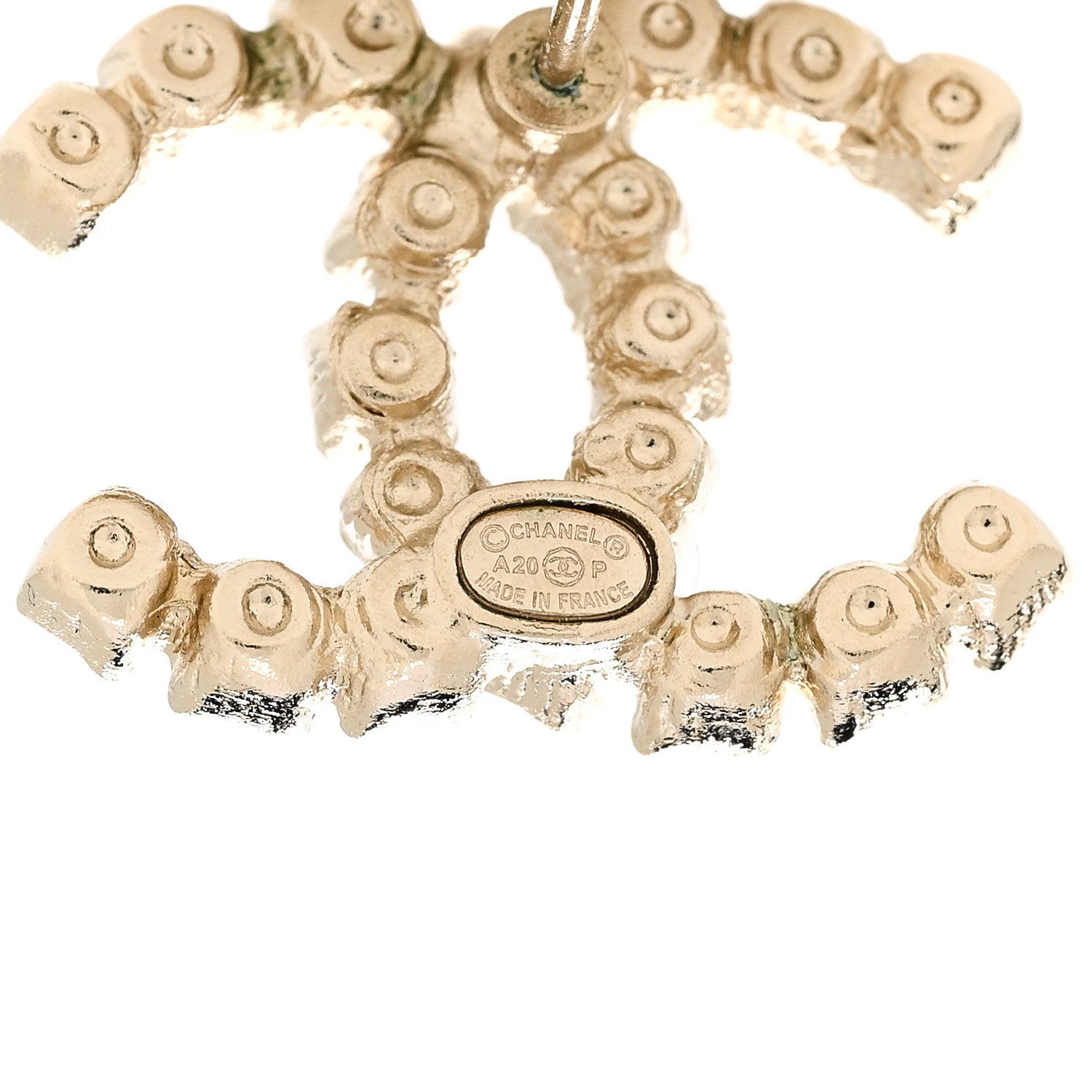 Chanel Crystal CC Earrings Gold 4 of 4