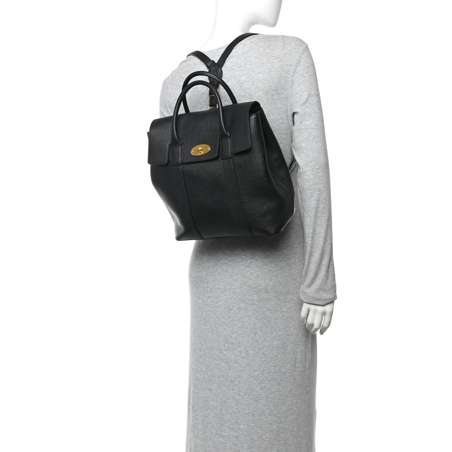 Classic Grain Calfskin Small Bayswater Backpack Black