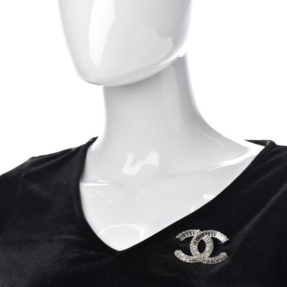 Chanel Baguette Crystal CC Brooch Silver 2 of 4