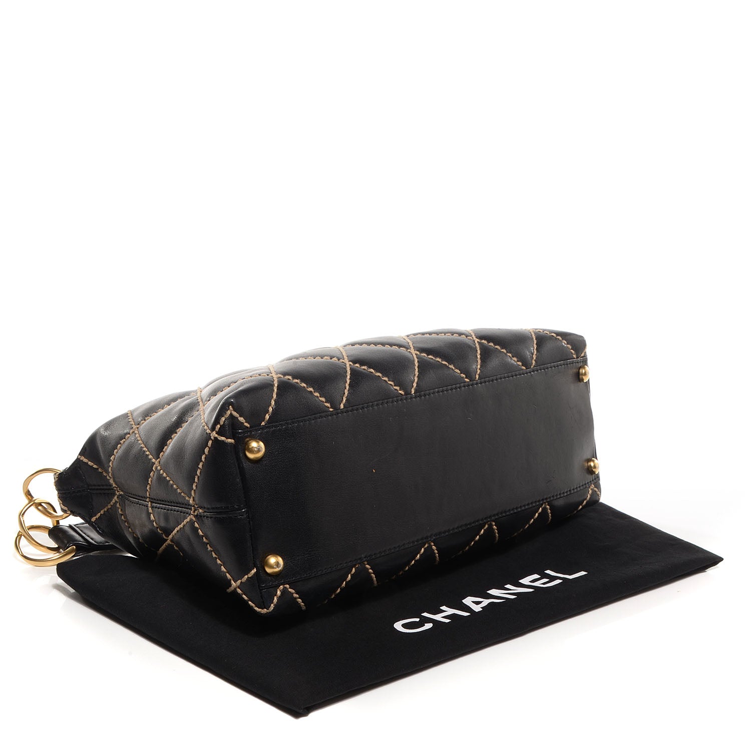 Chanel Calfskin Wild Stitch Hobo Black 4 of 9
