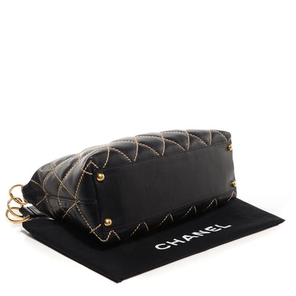 Chanel Calfskin Wild Stitch Hobo Black 4 of 9