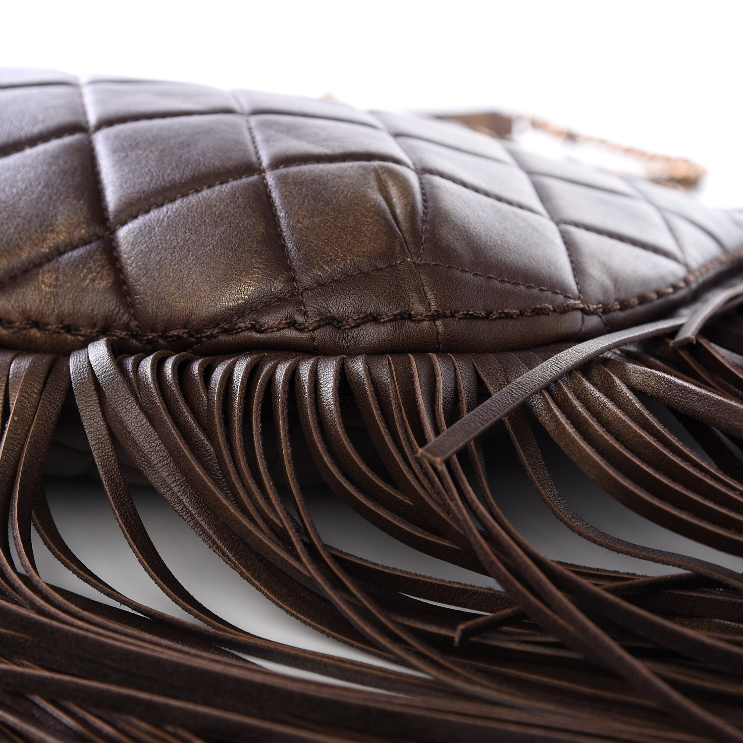 Chanel Calfskin Quilted Into The Fringe Hobo Brown 9 of 10