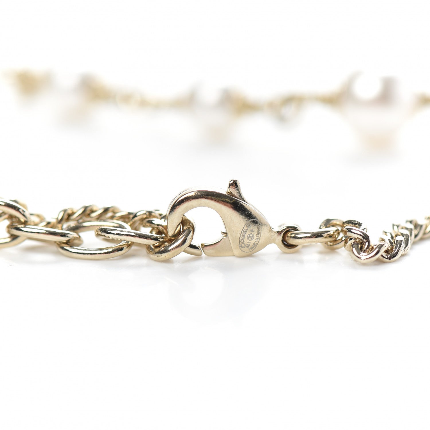 Chanel Pearl CC Chain Anklet Gold Pearly White 3 of 3