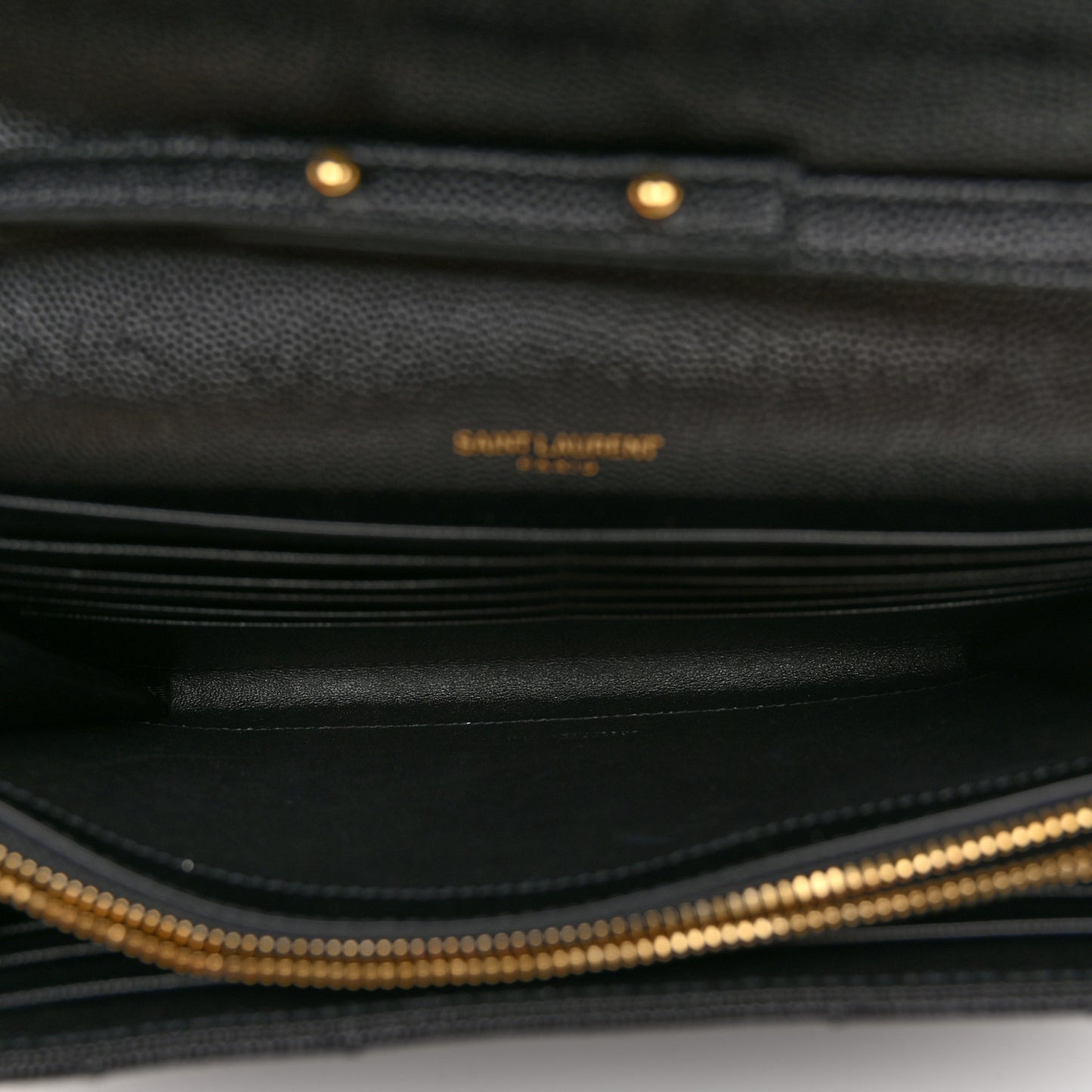Grain De Poudre Matelasse Chevron Monogram Chain Wallet Black
