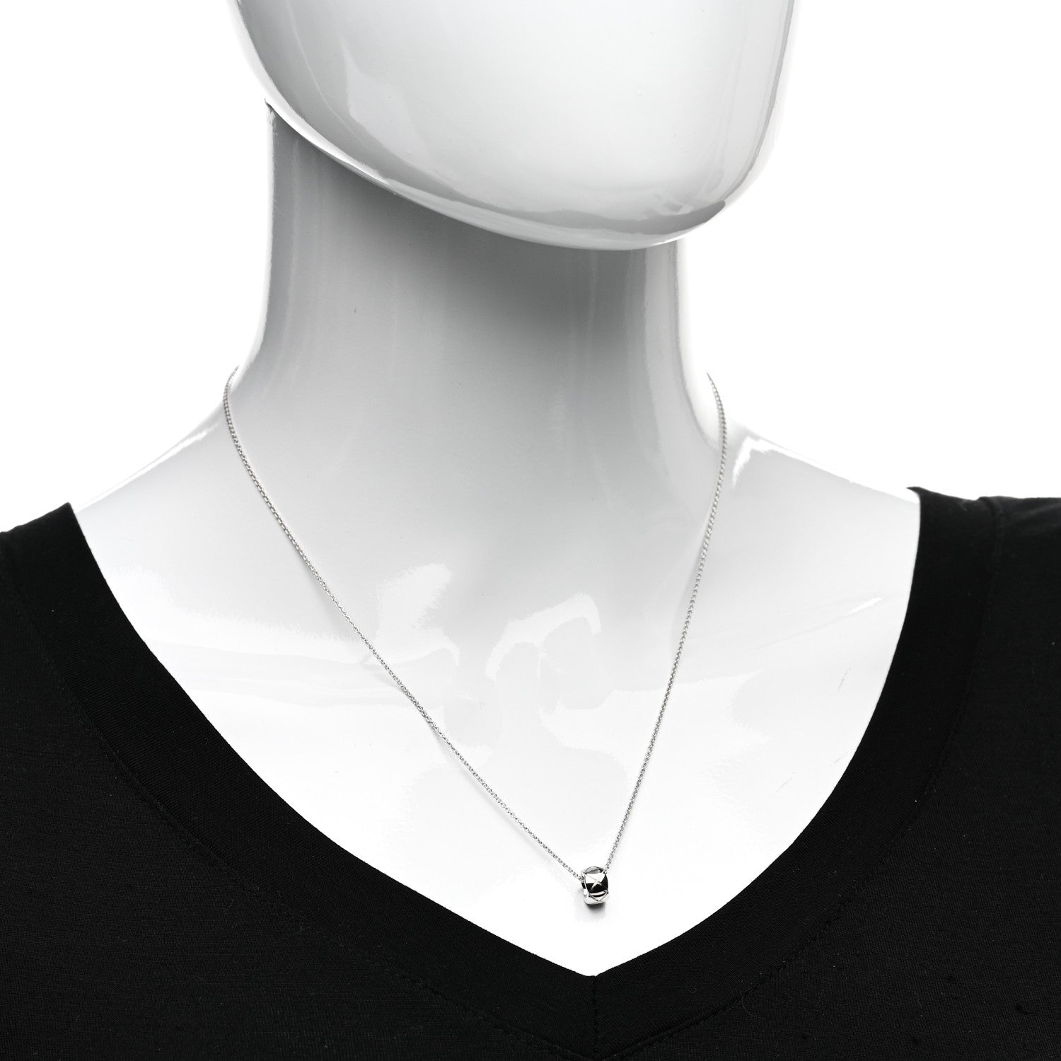 Chanel 18K White Gold Coco Crush Pendant Necklace 2 of 5