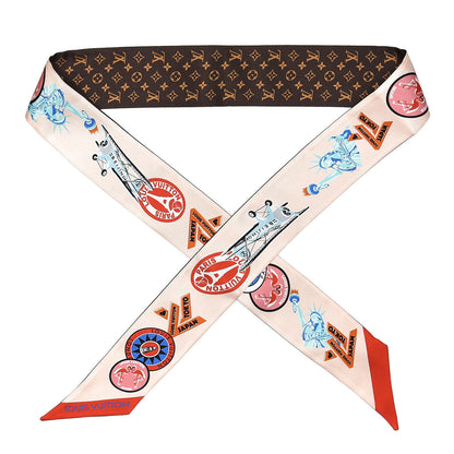 Louis Vuitton Silk Monogram World Tour Stickers BB Bandeau Nude 1 of 6