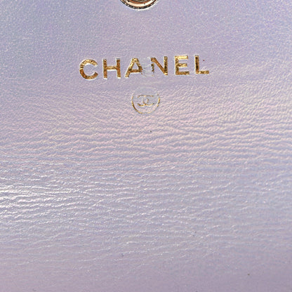 Chanel Iridescent Calfskin Quilted Chanel 19 Flap Card Holder Light Purple 7 of 9