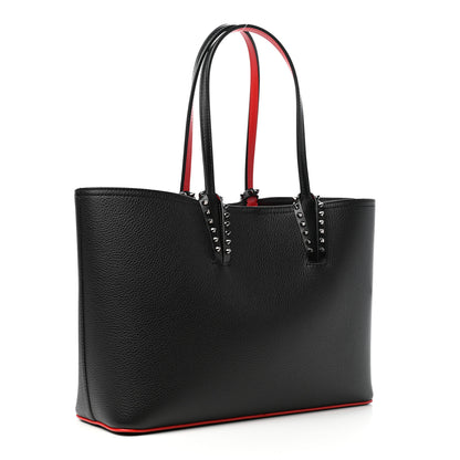 Christian Louboutin Calfskin Spikes Small East West Cabata Tote Black 4 of 11