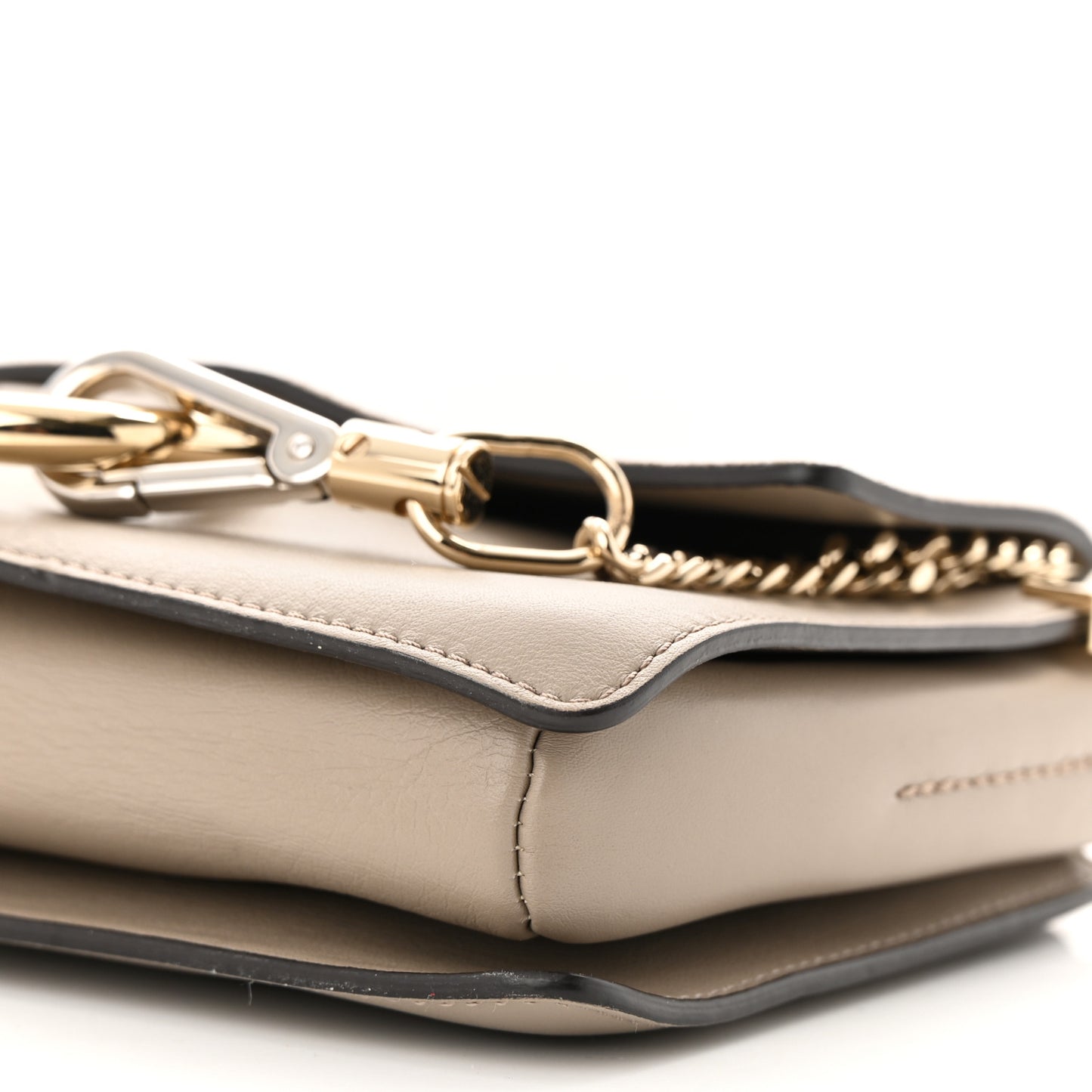 Suede Calfskin Small Faye Shoulder Bag Motty Grey