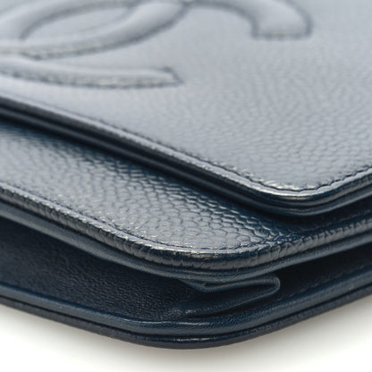 Chanel Caviar Timeless CC Wallet on Chain WOC Navy Blue 9 of 9