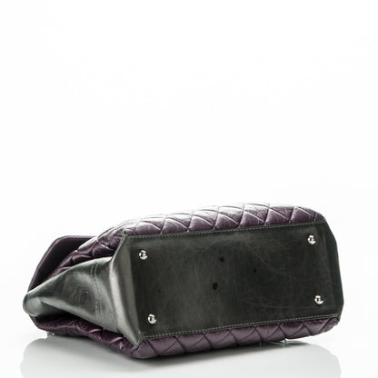 Chanel Metallic Calfskin Medium Lady Pearly Flap Dark Purple 4 of 7