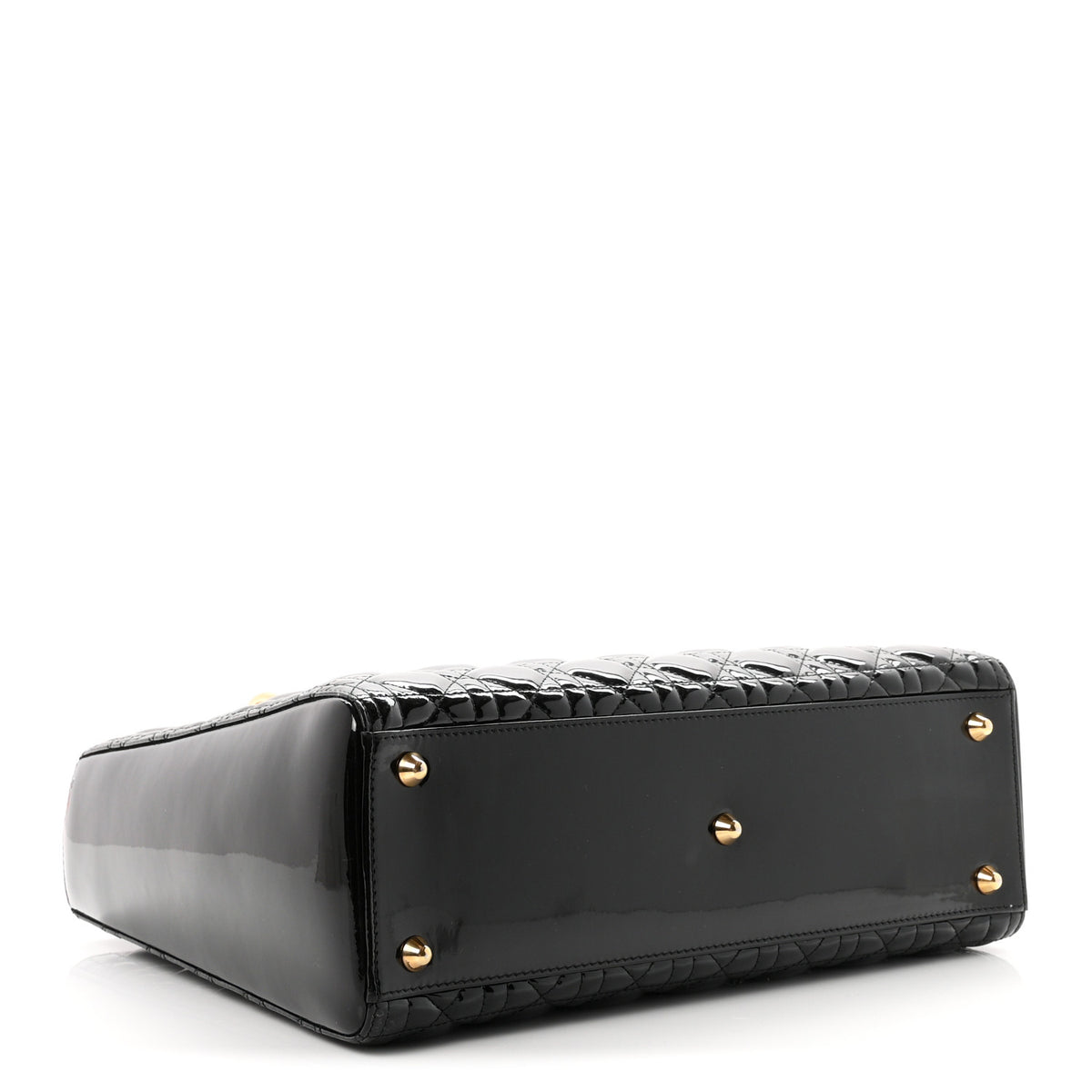 Patent Cannage Large Lady Dior Black