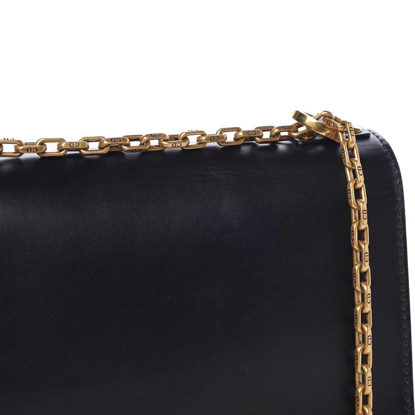 Calfskin J'Adior Chain Flap Bag Black