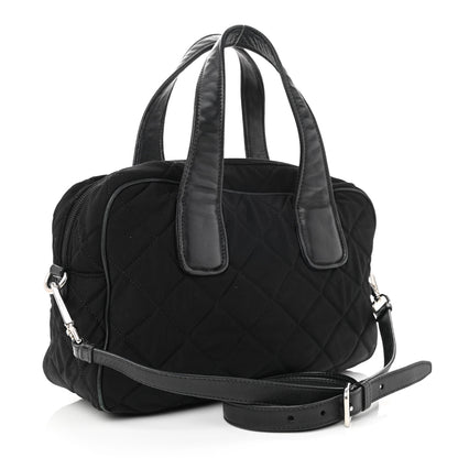 Prada Nylon Tessuto Impuntu Quilted Bowler Black 3 of 9