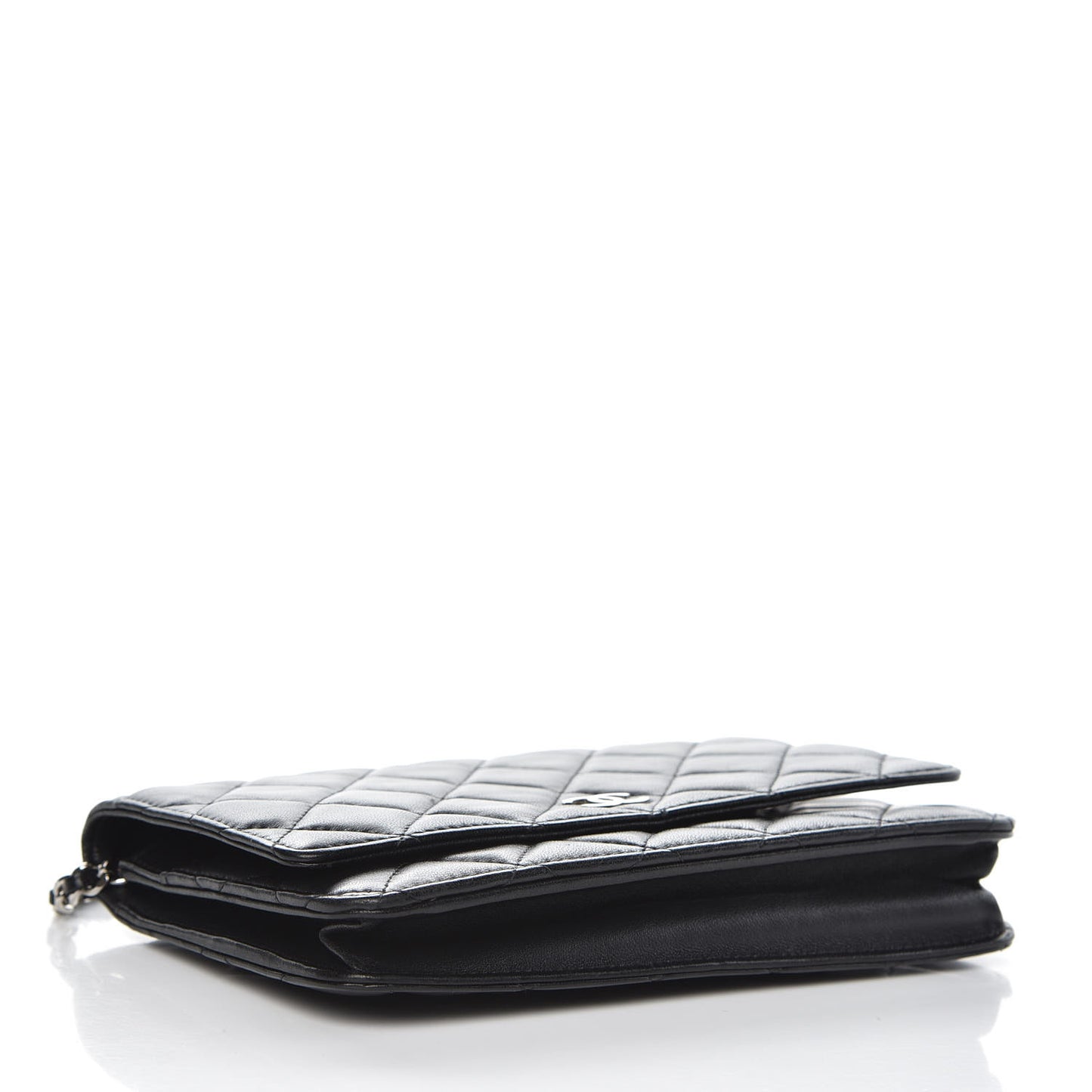 Lambskin Quilted Wallet On Chain WOC Black