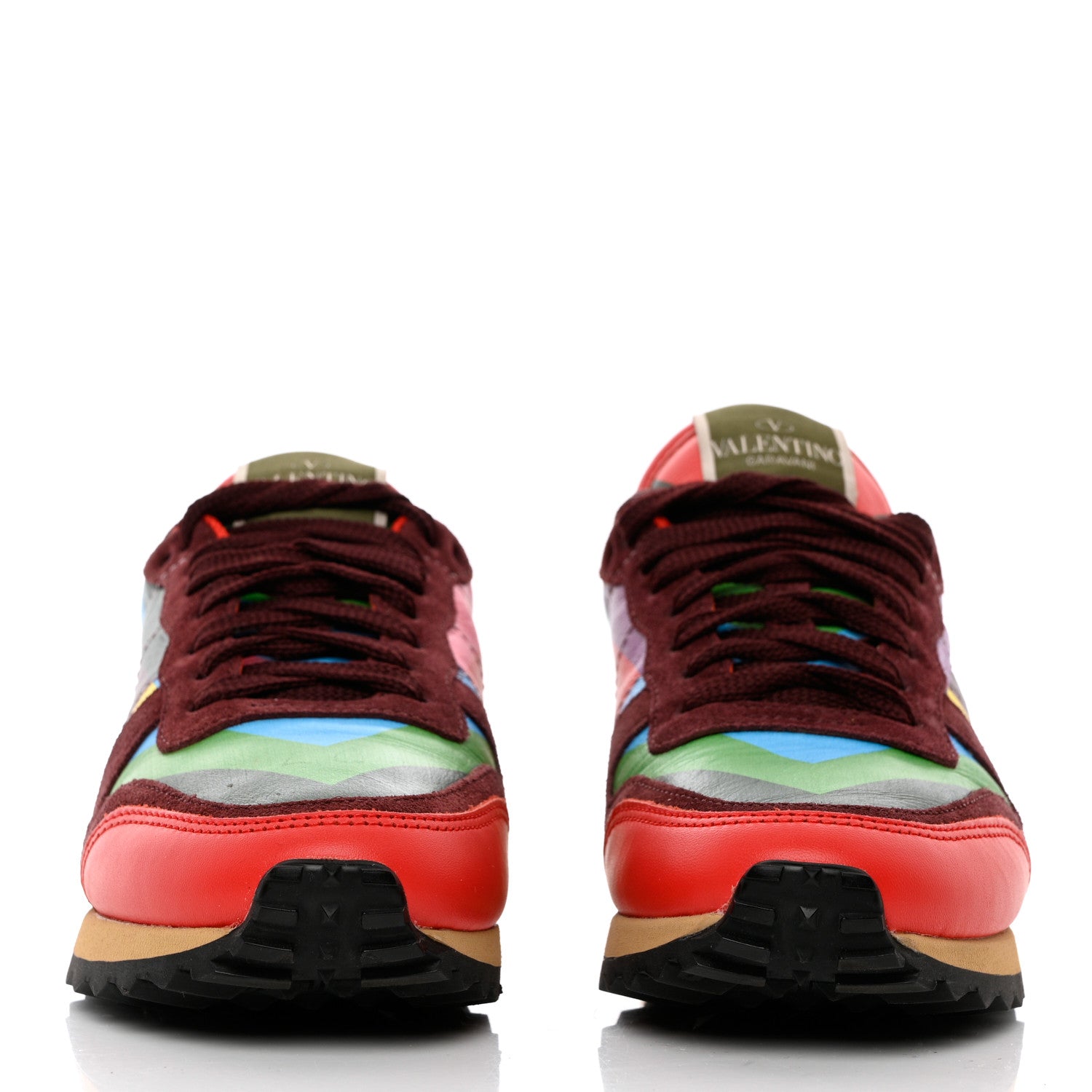 Valentino Garavani Calfskin Rockstud 1973 Womens Rockrunner Sneakers 35 Multicolor 2 of 12