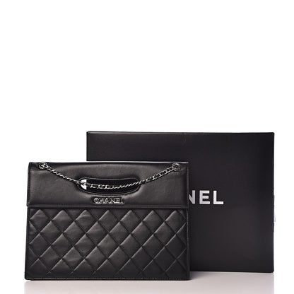 Chanel Lambskin Top Handle Logo Flap Black 13 of 13