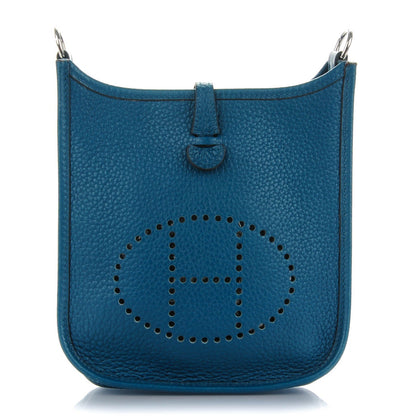 Hermes Taurillon Clemence Evelyne TPM Colvert Turquoise 1 of 7