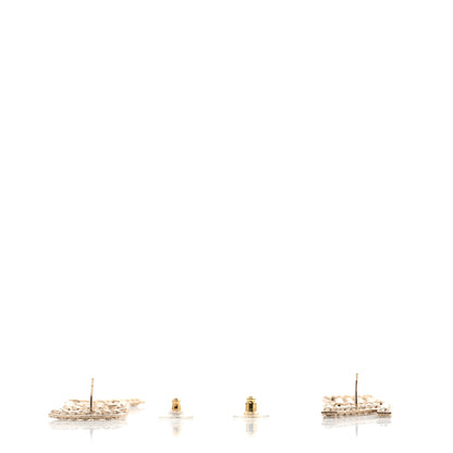 Chanel Crystal Cha-Nel Logo Drop Earrings Gold 3 of 6