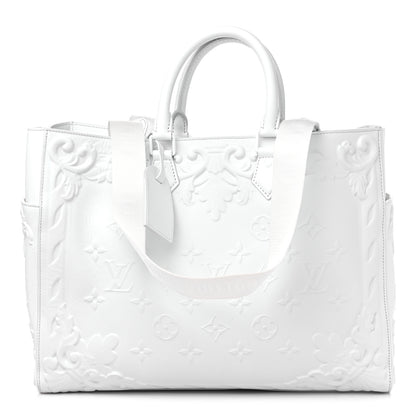 Louis Vuitton Calfskin LV Ornament Sac Plat 24H Optic White 1 of 10