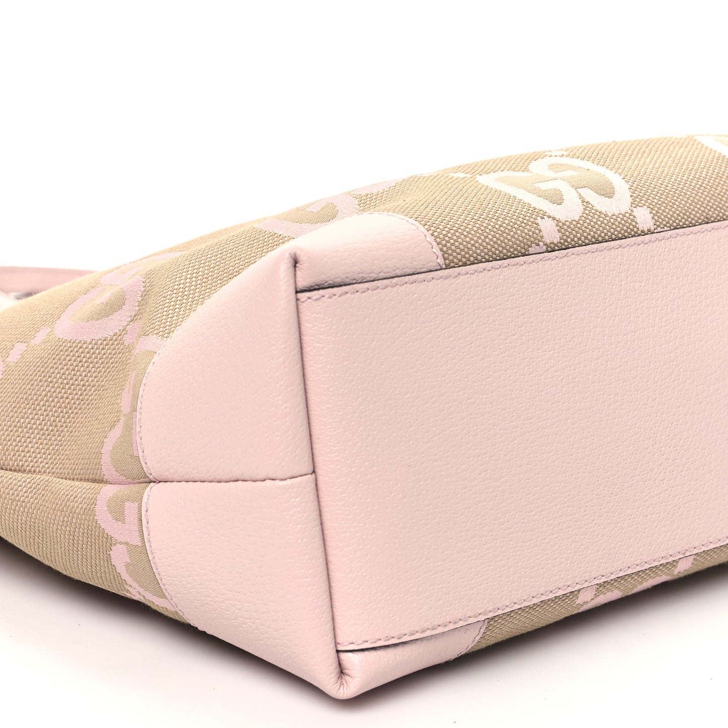 Monogram Jumbo GG Textured Dollar Calfskin Medium Ophidia Shopping Tote Beige Perfect Pink