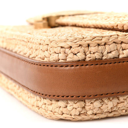 Saint Laurent Raffia Calfskin Monogram Medium Niki Chain Satchel Naturale Brick 9 of 9