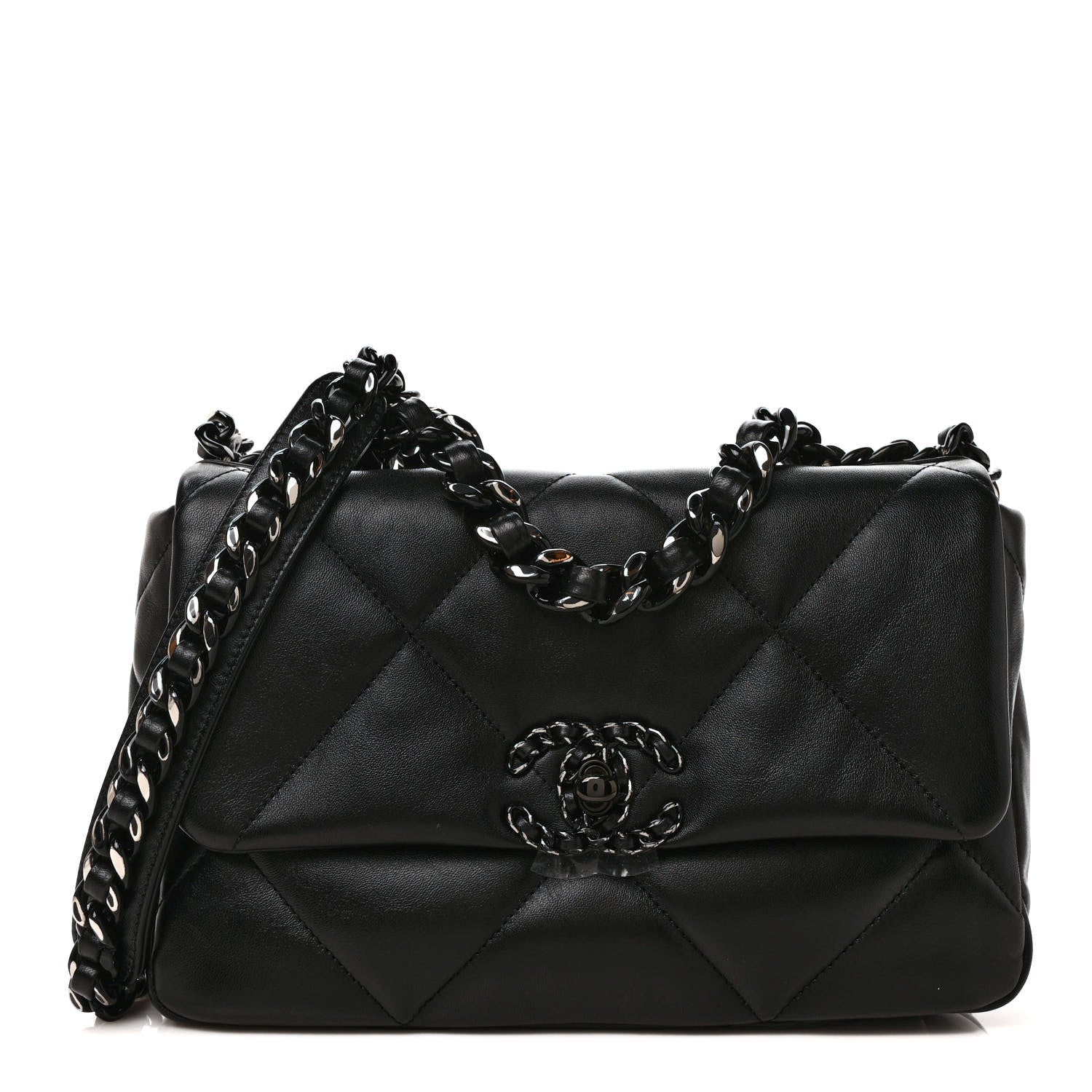 Chanel Lambskin Quilted Medium Chanel 19 Flap So Black 1 of 11