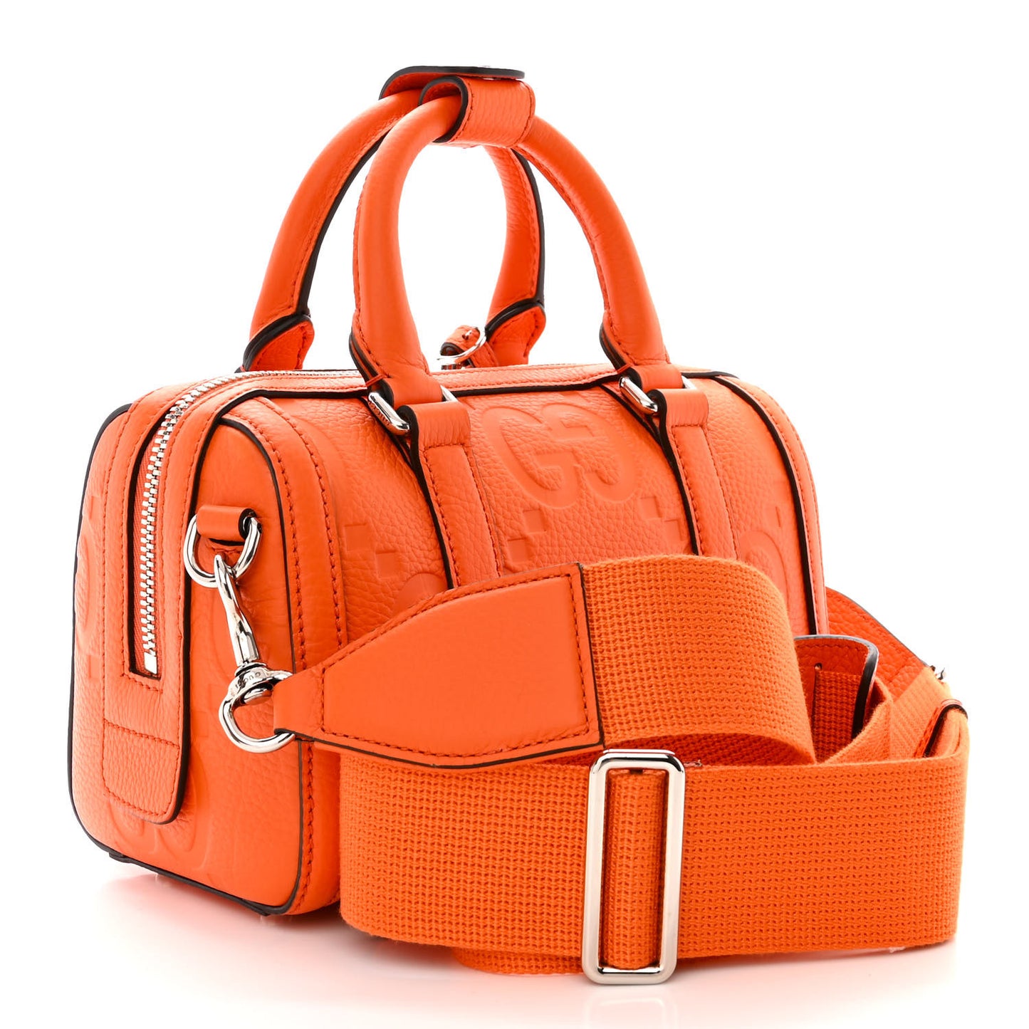Piuma Calfskin Jumbo GG Embossed Mini Duffle Bag Good Orange