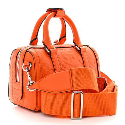 Gucci Piuma Calfskin Jumbo GG Embossed Mini Duffle Bag Good Orange 3 of 10