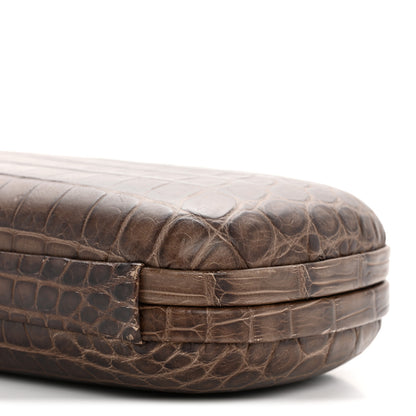Bottega Veneta Crocodile Stretch Knot Clutch Brown 9 of 12