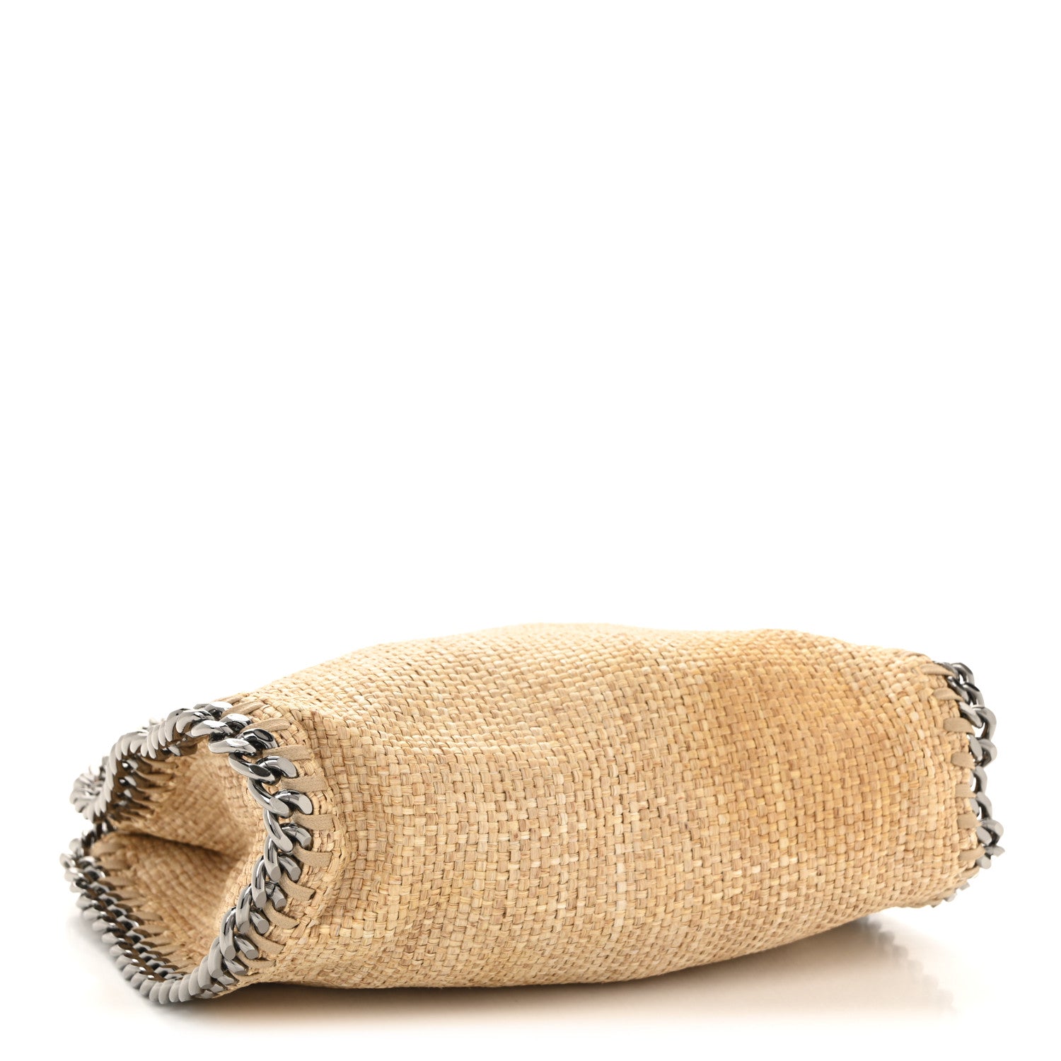 Stella McCartney Woven Raffia Mini Falabella Fold Over Natural
