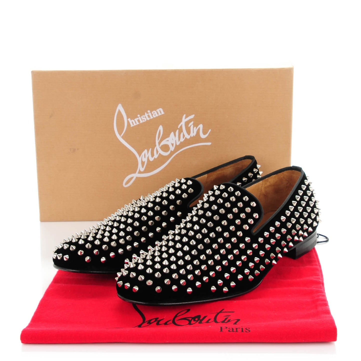 Mens Veau Velours Dandelion Spikes Flat Loafers 46.5 Black
