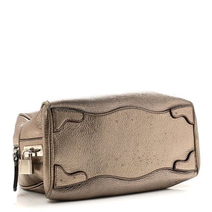 Prada Metallic Vitello Daino Braided Bowler Piombo 4 of 13
