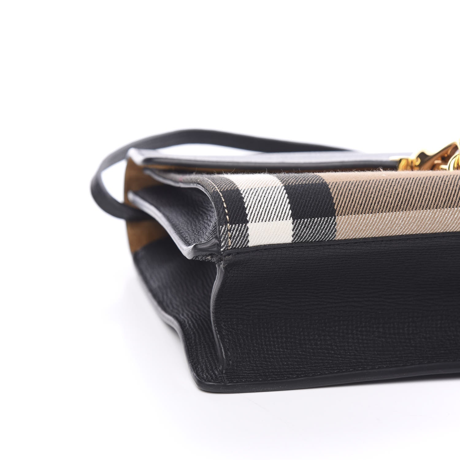 Burberry Derby Calfskin House Check Small Macken Crossbody Bag Black 8 of 10