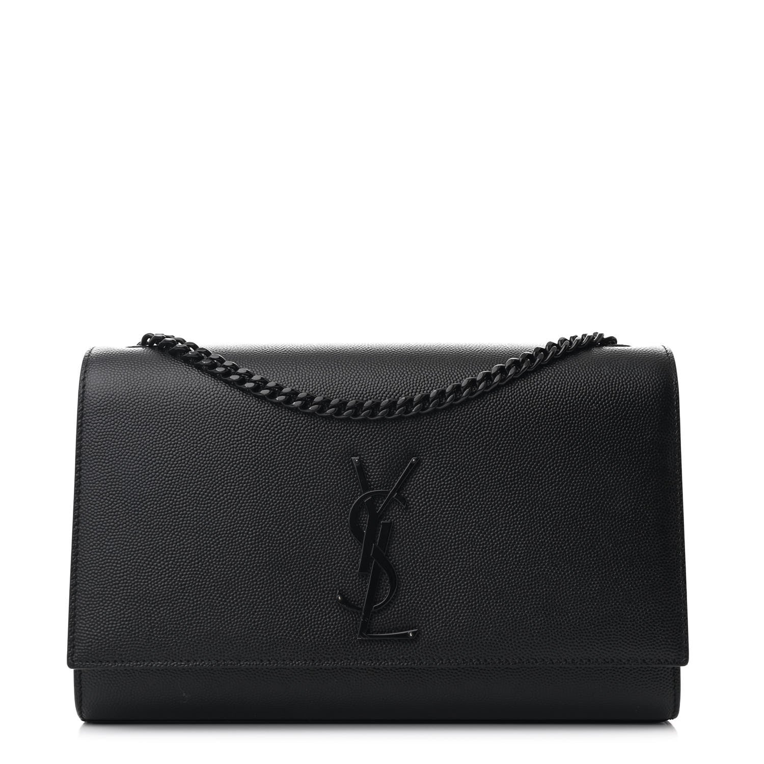 Saint Laurent Grain De Poudre Medium Classic Monogram Monochrome Kate Satchel Black 1 of 10