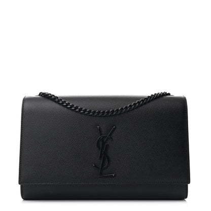 Saint Laurent Grain De Poudre Medium Classic Monogram Monochrome Kate Satchel Black 1 of 10
