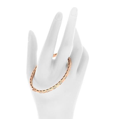Bulgari 18K Rose Gold Diamond Serpenti Viper Bangle Bracelet M 2 of 5