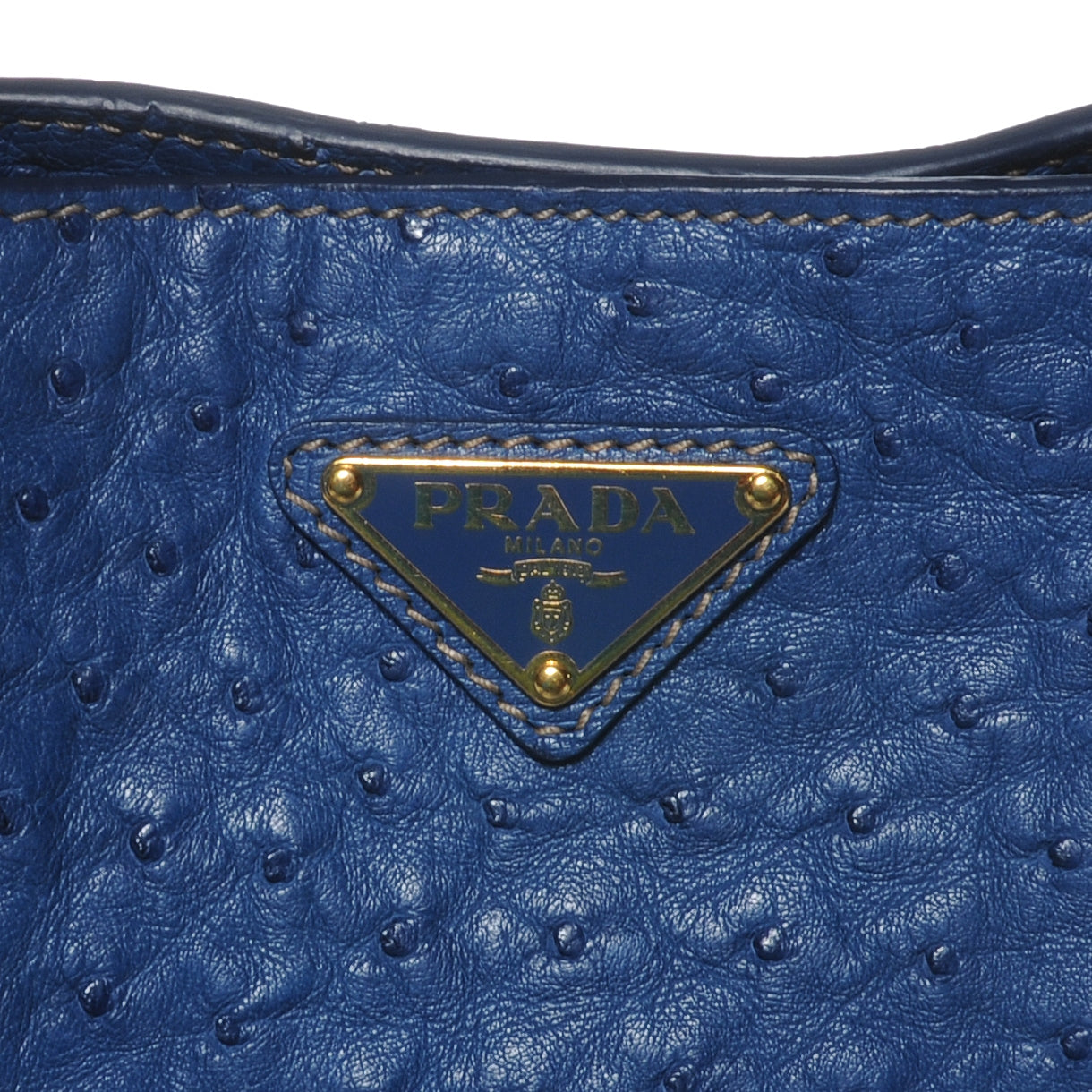 Prada Ostrich Executive Tote Cobalto 8 of 8