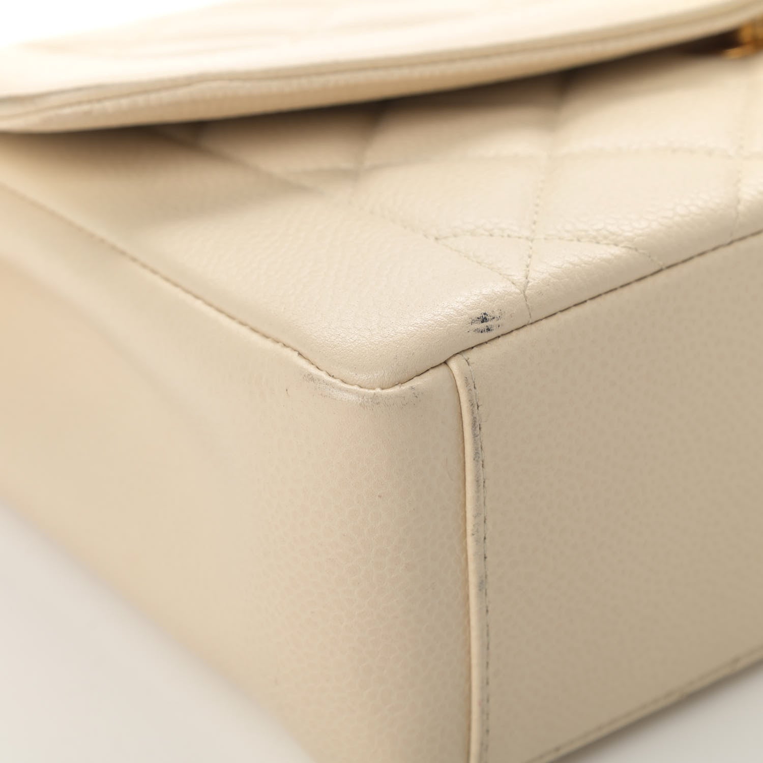 Chanel Caviar Quilted Medium Single Flap White 10 of 22