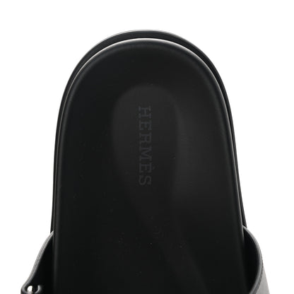 Hermes Calfskin Mens Chypre Sandals 41.5 Black 7 of 9