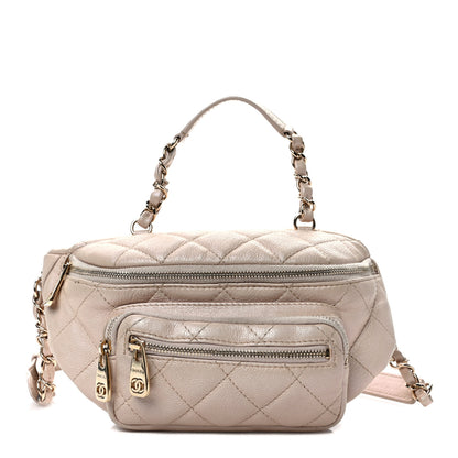 Chanel Iridescent Calfskin Quilted All About Waist Belt Bag Beige 1 of 13