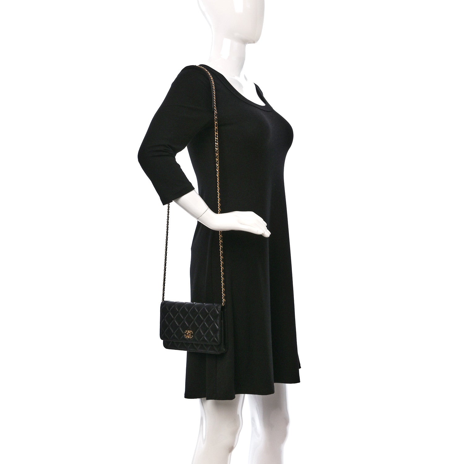 Chanel Lambskin Quilted Infinity Wallet On Chain WOC Black 2 of 10
