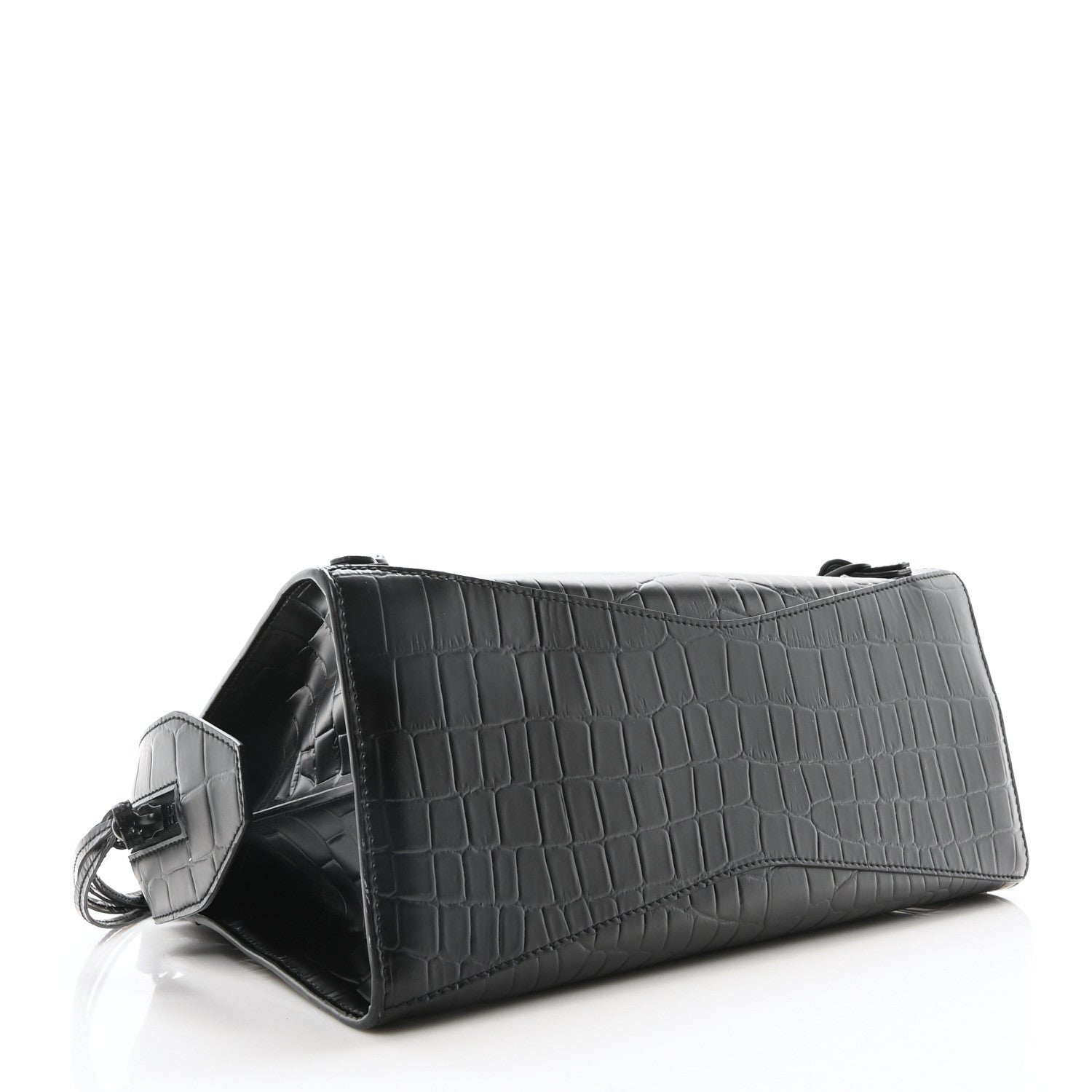 Balenciaga Semi Shiny Calfskin Crocodile Embossed Neo Classic Black Hardware City Black 4 of 9