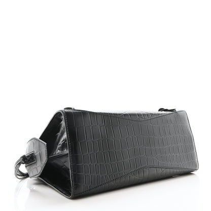 Balenciaga Semi Shiny Calfskin Crocodile Embossed Neo Classic Black Hardware City Black 4 of 9