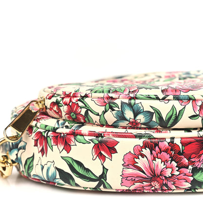 Gucci Calfskin Matelasse Diagonal Brit Roses Print Mini Interlocking G Heart Shoulder Bag White Multicolor 8 of 9
