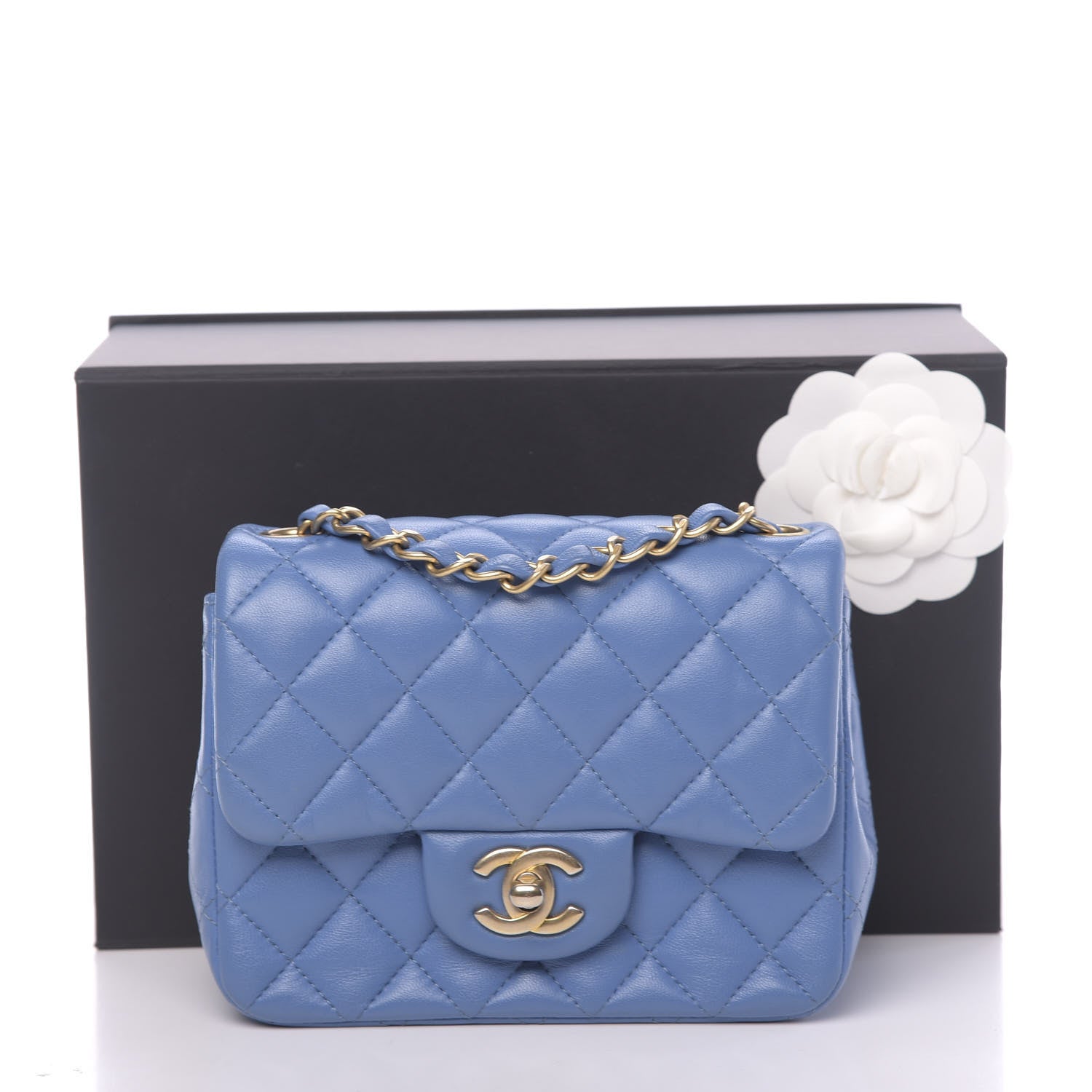 Chanel Lambskin Quilted Mini Square Flap Blue 11 of 11