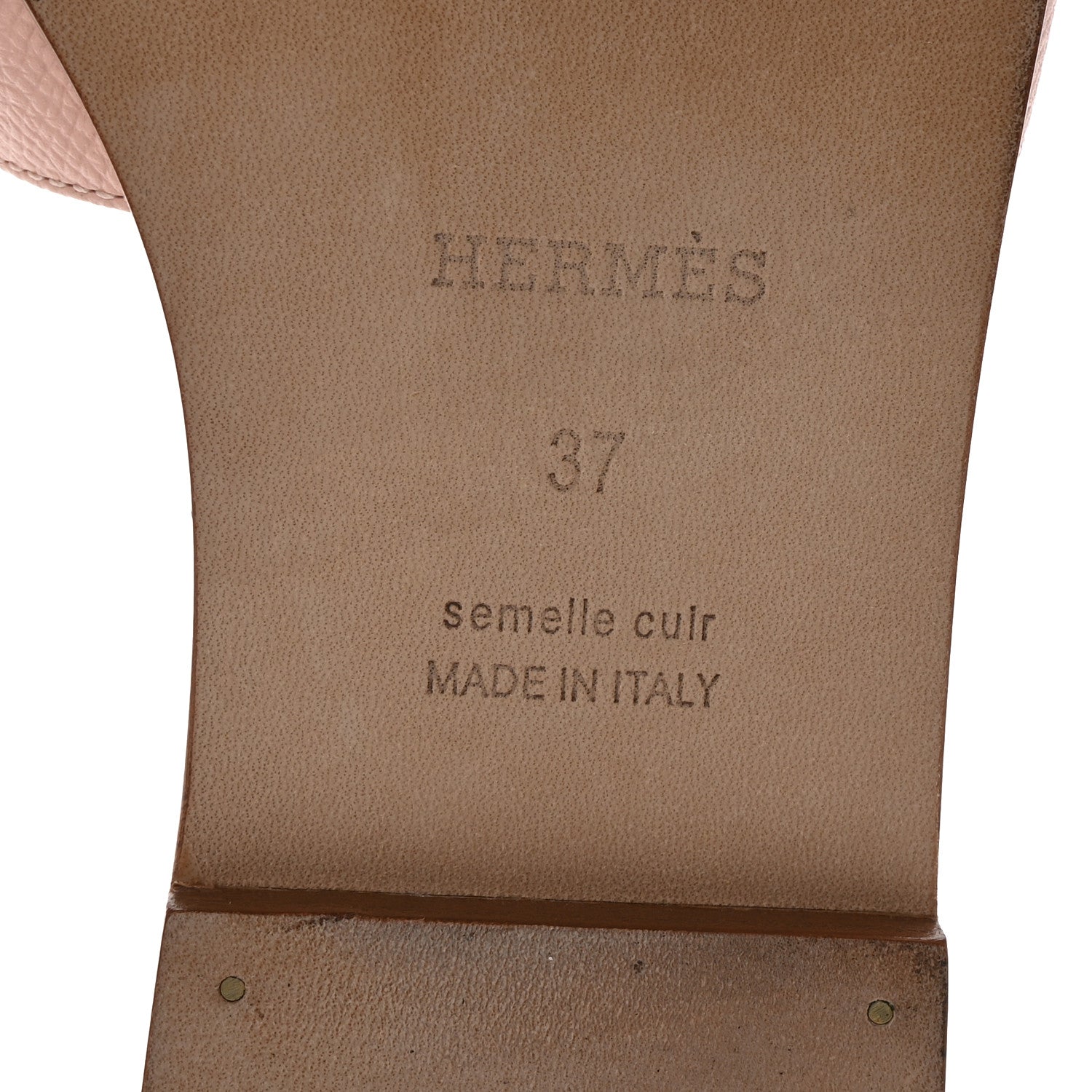 Hermes Epsom Oran Sandals 37 Rose Pale 7 of 10