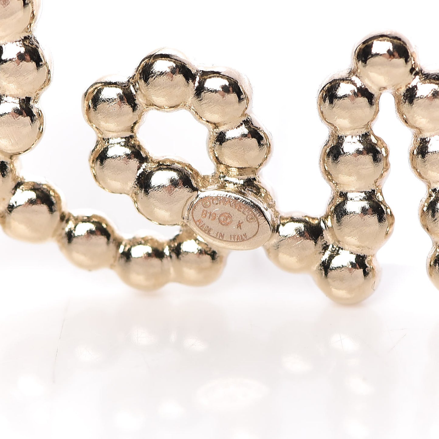 Metal Glass Swirling Pearls Brooch Pin Gold
