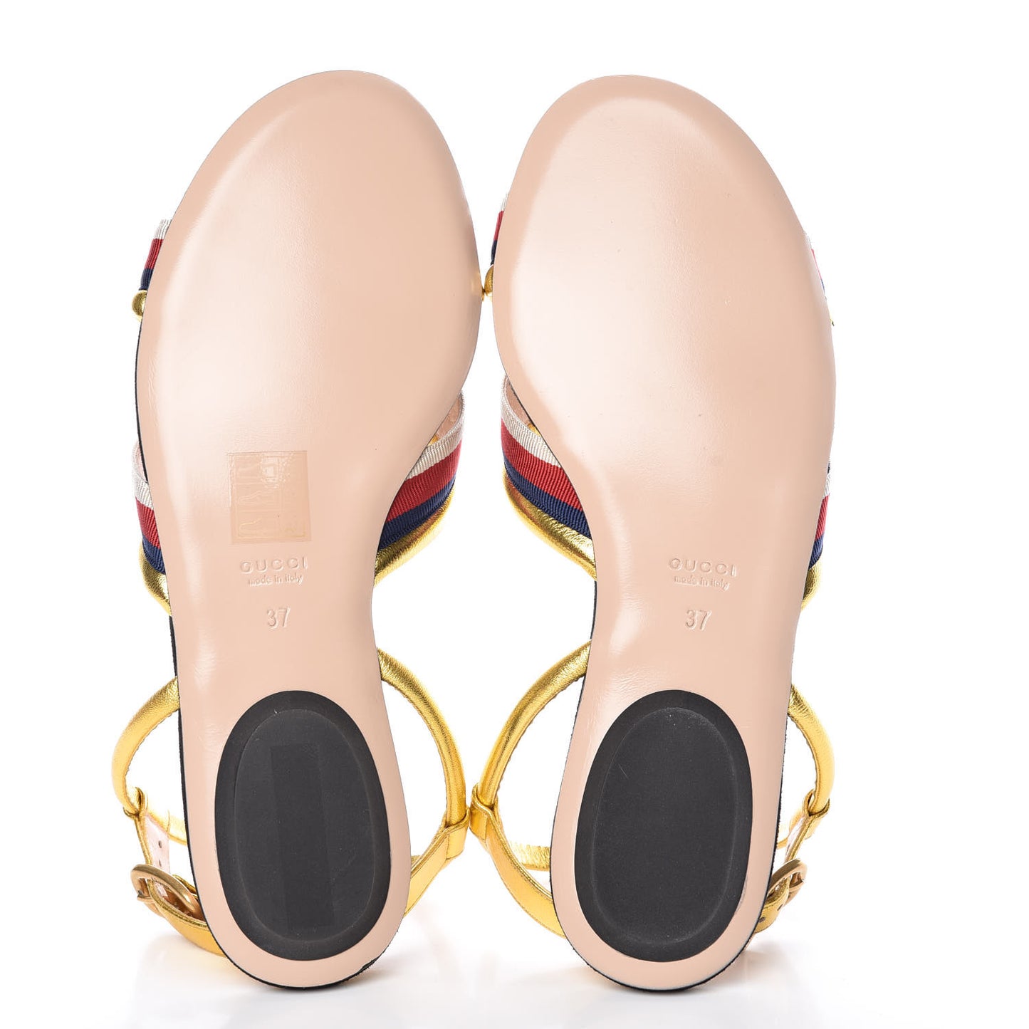 Metallic Nappa Sylvie Web Sandal 37 Gold